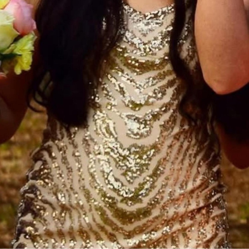 Gold Sequin Hoco dress size small